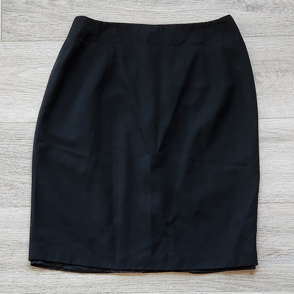 Ann Taylor Black Wool Skirt Womens 10 Pencil Business Casual Classic